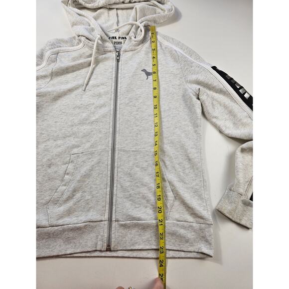 Victoria's Secret PINK size XS grey color block spell out full zip y2k jacket - Picture 6 of 6